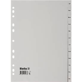Biella, BIELLA Register PP grau A4 471413.91 Jan.-Dez., franz&ouml;sisch