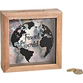 ROOST, ROOST Sparkasse Travel the World 10040874 Holz, Glas 15x15x5cm