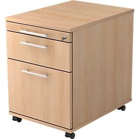 LIVIQUE, Rollcontainer Office Braun Holz 42.8 cm 59 cm 58 cm - Farbe: eiche - Material: Holzwerkstoff - Rollcontainer
