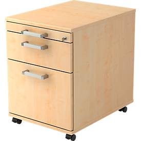 LIVIQUE, Rollcontainer Office Braun Holz 42.8 cm 59 cm 58 cm - Farbe: Ahorn Dekor - Material: Holzwerkstoff - Rollcontainer