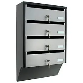 Rottner, Rottner T06209 Depot 4 Briefkastenanlage Silber Schwarz