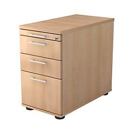 LIVIQUE, Standcontainer Office Braun/Silber Holz/Kunststoff 42.8 cm 76 cm 80 cm - Farbe: Eiche Dekor - Material: Holzwerkstoff - Standcontainer