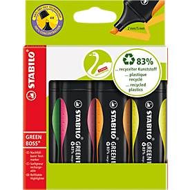 STABILO, STABILO Textmarker GREEN BOSS 2-5mm 6070/4 4-farbig ass.
