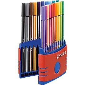 STABILO, STABILO Fasermaler Pen 68 6820-04 20er Color Box rot/blau
