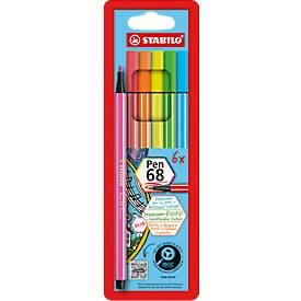 STABILO, STABILO Fasermaler Pen 68 1mm 6806-1 6 Farben neon