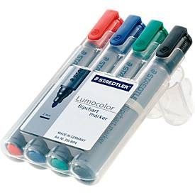 STAEDTLER, STAEDTLER Flipchart marker 356 WP4 Rundspitze 2 mm Farbig sortiert 4 Stück