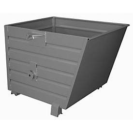 Bauer® Stapelbarer Kippbehälter, lackiert, Volumen 0,9 m³, RAL 7005 mausgrau