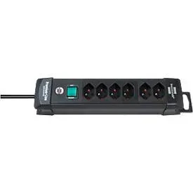 BRENNENSTUHL, Brennenstuhl 6112016 Steckdosenleiste mit Schalter 6fach Schwarz CH-Stecker 1 St.