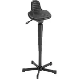 meychair, meychair Stehhilfe, dreh- und neigbarer PU-Sitz, Sitzhöhe 620-890 mm, Stahlbasis, kurze Rückenlehne