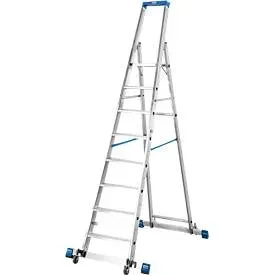 KRAUSE® Stufen-r Profi, 1-seitig begehbar, mit Traverse und Rollen, Standhöhe 1,90 m