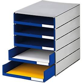 Styro, STYRO Systembox styroval pro 14-8001.38 grau/blau 5 Schubladen