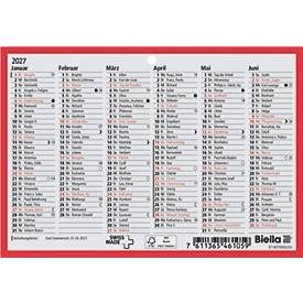 undefined, BIELLA Wandkalender 2027 871607000027U 6M/1S rot/weiss DE 16.5x11.5cm