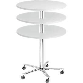 Hammerbacher, Hammerbacher Säulentisch Grau, Silber 800 x 75 x 1.140 x 720 - 1.140 mm