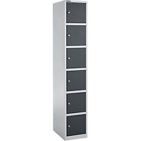 Schäfer Shop Select Schliessfachsäule S4/6, mit Zylinderschloss, weissalu/anthrazit