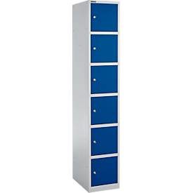 Schäfer Shop Select Schliessfachsäule S4/6, mit Zylinderschloss, weissalu/enzianblau