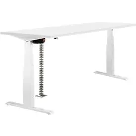 undefined, Schäfer Shop Select Schreibtisch NEVADA, elektrisch höhenverstellbar, Rechteck, T-Fuss, B 1600 x T 800 x H 640-1300 mm, weiss/weissaluminium RAL 9006