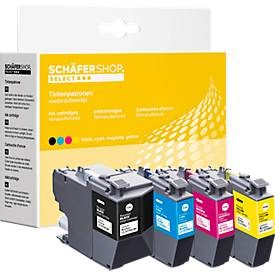 Schäfer Shop Select Tintenpatronen, ersetzt Brother LC-3219 XL, Mixpack, schwarz, cyan, gelb, magenta