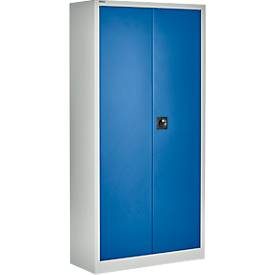 Schäfer Shop Pure Stahlschrank, Stahl, abschliessbar, T 400 x H 1935 x B 950 mm, 5 OH, lichtgrau/enzianblau