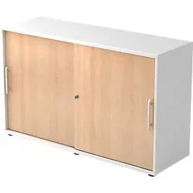 LIVIQUE, Aktenschrank Office Braun/Weiss Holz 120 cm 40 cm 74.8 cm - Farbe: Eiche Dekor, weiss - Material: Holzwerkstoff - Aktenschrank