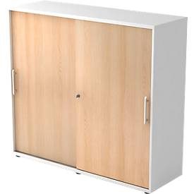 Hammerbacher, Hammerbacher Rollcontainer-Schrank 1753S RE Eiche, Weiß 1.200 x 400 x 1.100 mm