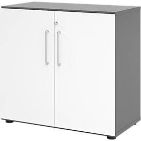 Hammerbacher, Hammerbacher Schrank V928T2/G/W/BS Grau 80 x 42 x 74,6 cm
