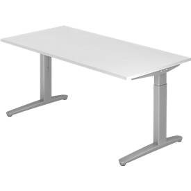 LIVIQUE, Schreibtisch Office Grau Holz 160 cm Höhenverstellbar (manuell) - Material: Holzwerkstoff - Schreibtisch