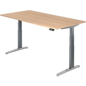 LIVIQUE, Schreibtisch Office Braun Holz 200 cm - Farbe: Eiche Dekor - Material: Holzwerkstoff - Schreibtisch