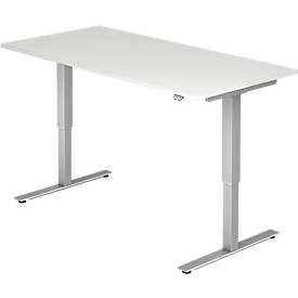 Hammerbacher, Hammerbacher Sitz-Stehschreibtisch XMST Grau, Silber 1.600 x 800 x 650 mm