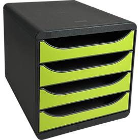 Exacompta, Exacompta Schubladenbox Big-Box Polystyren Grün, Schwarz 27,8 x 34,7 x 26,7 cm