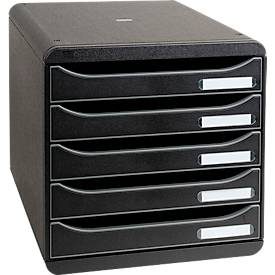 Exacompta, Exacompta Schubladenbox BIG-BOX PLUS Polystyrol Schwarz 27,8 x 34,7 x 27,1 cm