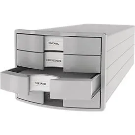 HAN, HAN Schubladenbox IMPULS A4/C4 1012-11 grau, 4 geschl. Schubladen