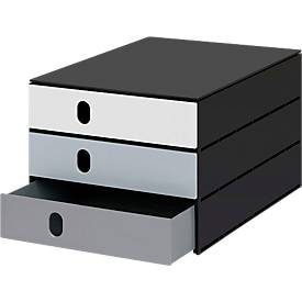 Styro, STYRO Systembox stryoval 24x33x20cm 14-8050.98 grau/schwarz 3 Schubladen