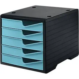 Styro, STYRO styroswingbox mit 5 Schubl. 275-8430.5292 aqua/Geh&auml;use schwarz