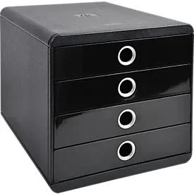 Exacompta, Exacompta - Schubladenbox POP-BOX mit 4 geschlossenen Laden, A4, Silber