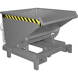 Bauer® Schwerlast-Kippbehälter, Tragkraft 4.000 kg, lackiert, Volumen 0,6 m³, RAL 7005 mausgrau
