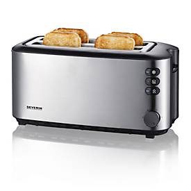 Severin, Severin Toaster "Automatik-Langschlitz 2509" 2 lange Schlitze für 4 Scheiben 1400 W Lieferung mit passendem CH-Fixadapter