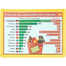 EICHNER, Magnet-Sichttasche DIN A4, quer, gelb, 10 Stk/VE