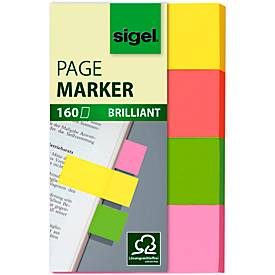 Sigel, SIGEL Haftnotizen BRILLANT 20x50mm HN630 farbig ass. 4 x 40 Streifen