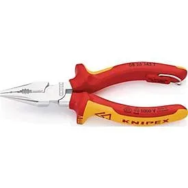 Spitzkombizange L.145mm Mehrkomp.-Hülle verchr.VDE m.Öse KNIPEX