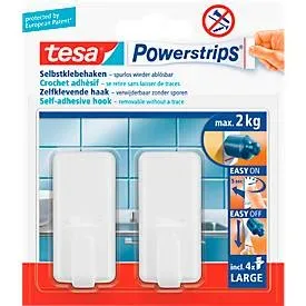 tesa, TESA Powerstrips Haken Classic 580100004 2 Haken/4 Strips Large