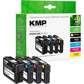KMP, KMP Kompatibel Epson 34XL Tintenpatrone C13T34764010 Schwarz, Cyan, Magenta, Gelb Multipack 4 Stück