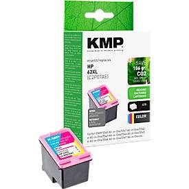 KMP, KMP Kompatibel HP 62XL Tintenpatrone C2P07AE Cyan, Magenta, Gelb