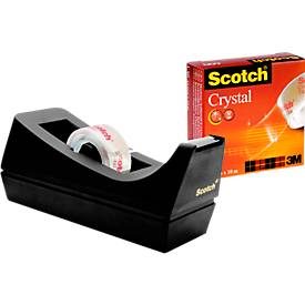 Scotch, Scotch Klebebandabroller-Set Crystal Clear C38 Schwarz 19 mm (B) x 10 m (L) PP (Polypropylen)