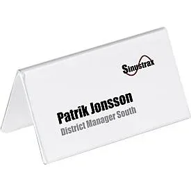 DURABLE, DURABLE Tischnamensschild Dachform 8051/19 transp. 52/104x100mm 25 Stk.