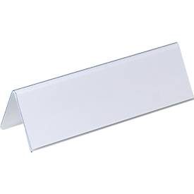 DURABLE, DURABLE Tischnamensschild Dachform 8052/19 transp., 61/122x210mm 25 Stk.