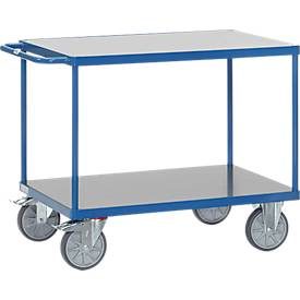 FETRA, fetra® Schwerer Tisch- und Montagewagen, witterungsfeste Ladefläche, 2 Etagen à 600 x 1.000 mm, brillantblau