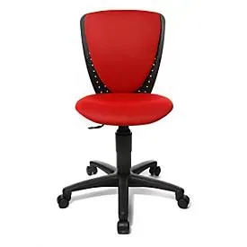 Topstar Kinderdrehstuhl High S´cool, ohne Armlehnen, Muldensitz, 3D-Netz-Rückenlehne, rot/schwarz