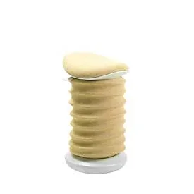 Topstar Hocker SITNESS 4D, ergonomisch, aktives Sitzen, gepolsterter Sattelsitz, höhenverstellbar, um 360° drehbar, Tragegriff, papyrusweiss/gelb