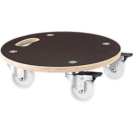 undefined, Transportroller aus Filmsiebdruckplatte rund, mit FSC®-Zertifizierung Ø 380 mm, Höhe 118 mm