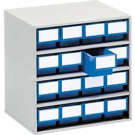 Treston, TRESTON Schubladenmagazin, 16 Schubladen, Tiefe 300 mm, blau